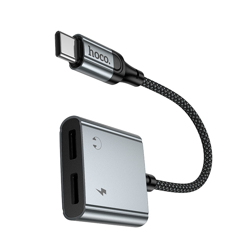 2-in-1 Type-C to Dual Type-C Audio Adapter with 10W Charging