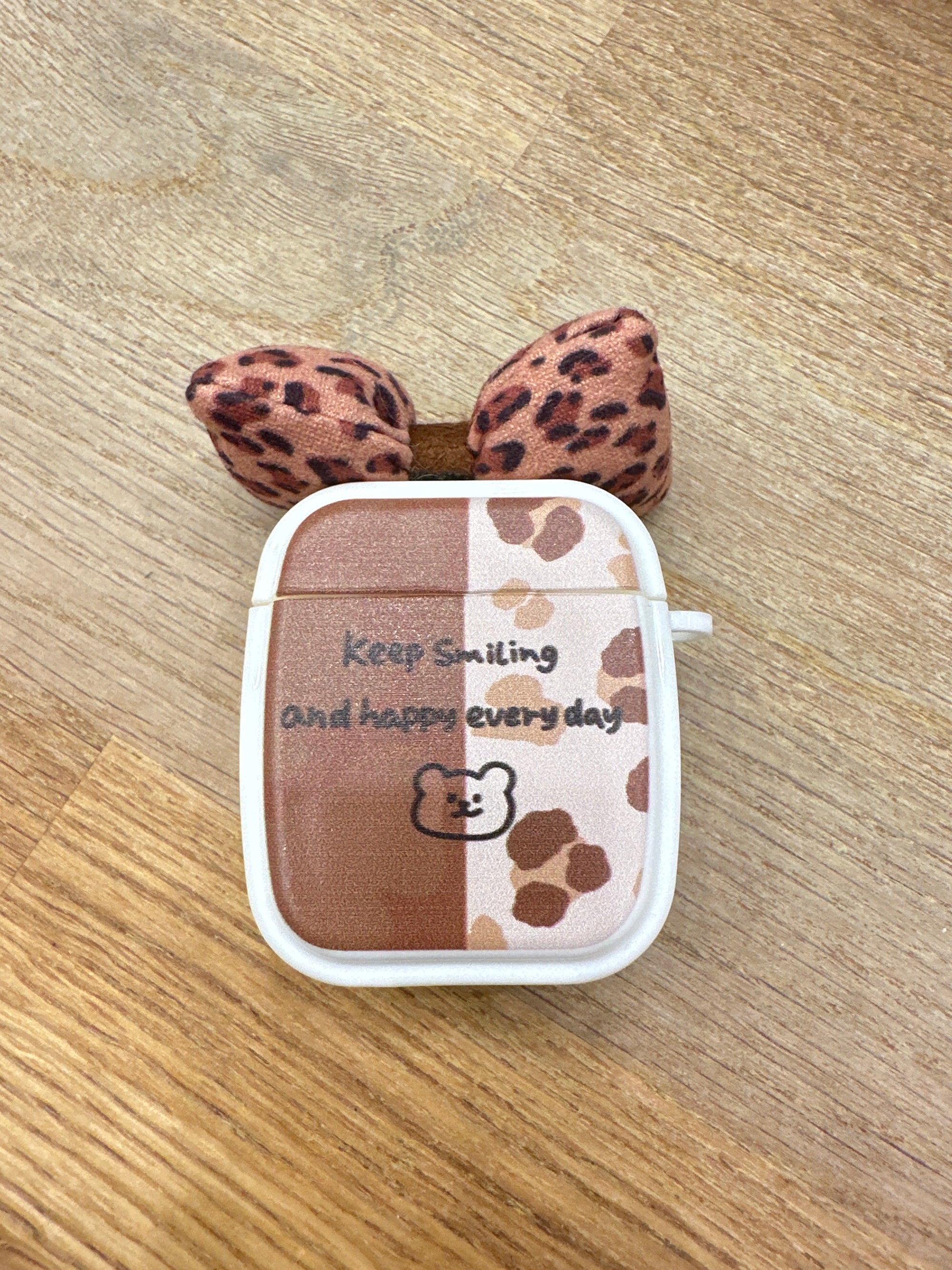 Brown Bear Bowtie AirPods Case