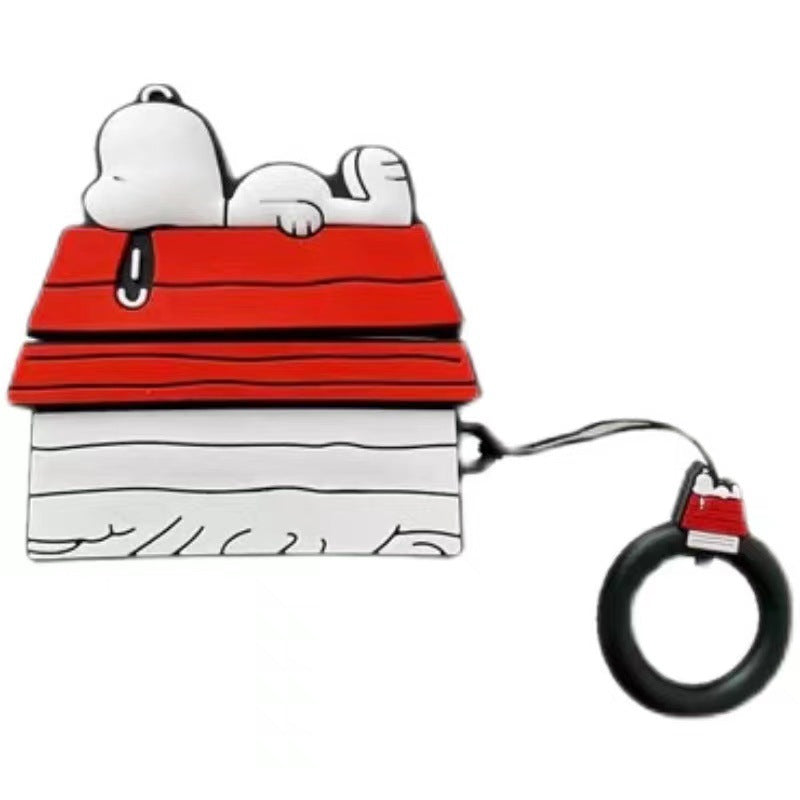 Snoopy Sleeping on Red Doghouse AirPods Case