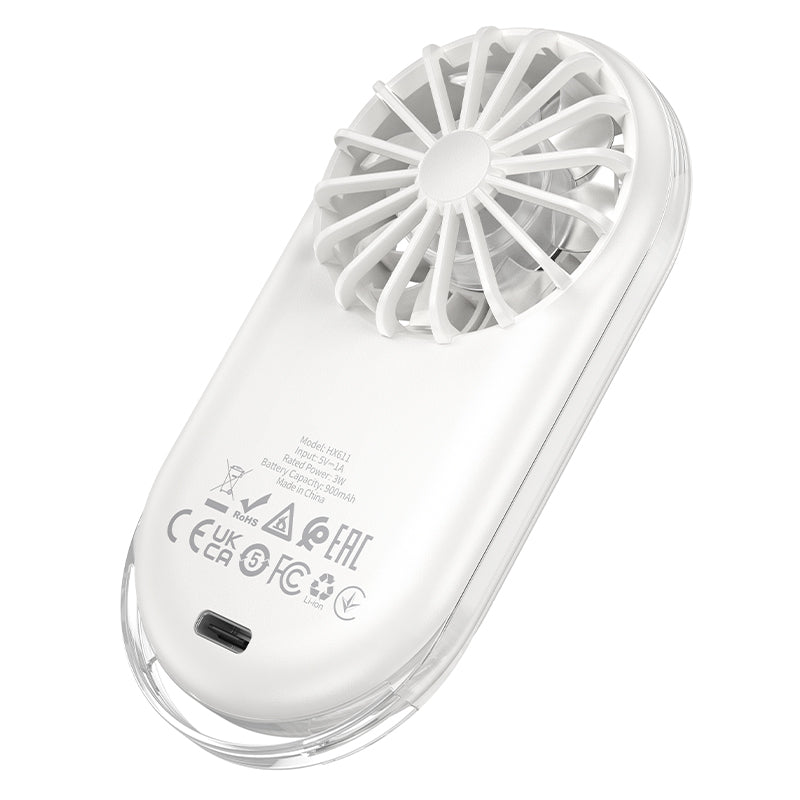 Ultra-Thin Portable Pocket Fan with Rechargeable Battery and 3 Wind Speeds