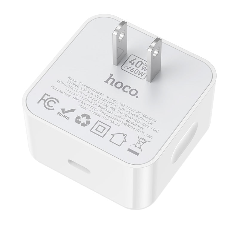 40W with Dynamic 60W USB-C GaN Fast Wall Charger Power Adapter
