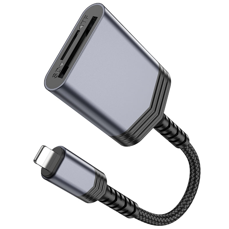 Lightning Male to 2-in-1 Memory Card Reader