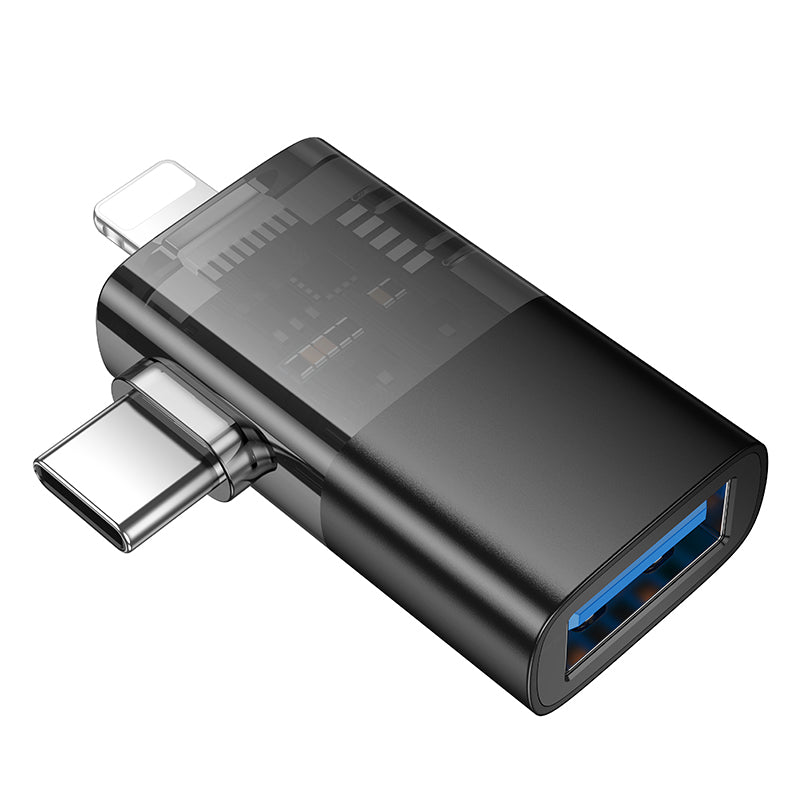 Dual Lightning+USB-C to USB OTG Adapter