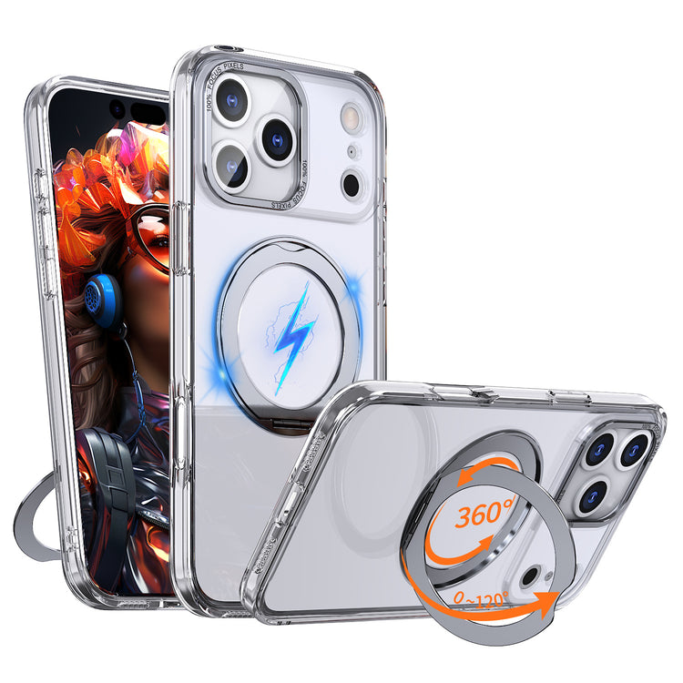 Magnetic Frosted Finish Phone Case with 360° Rotatable Ring Stand for iPhone