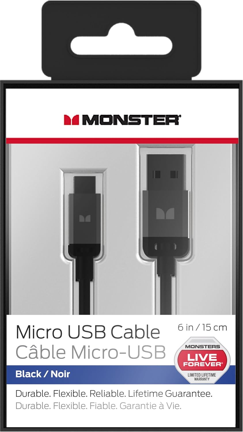 Monster Mobile High Performance USB to Micro-USB Cable (0.15m) - SKmobile Canada