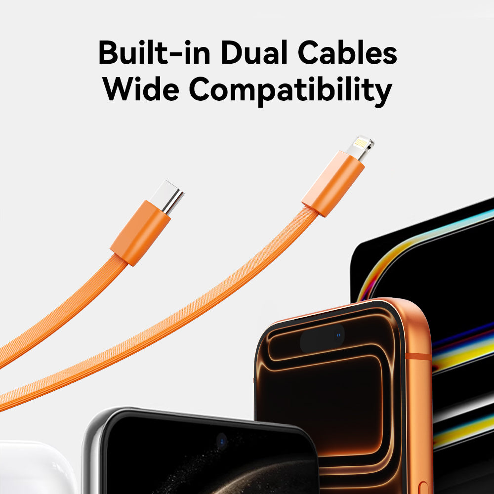 3C Certified P73 PD 22.5W Fast Charging Power Bank with Built-in Dual Cables (10000mAh)