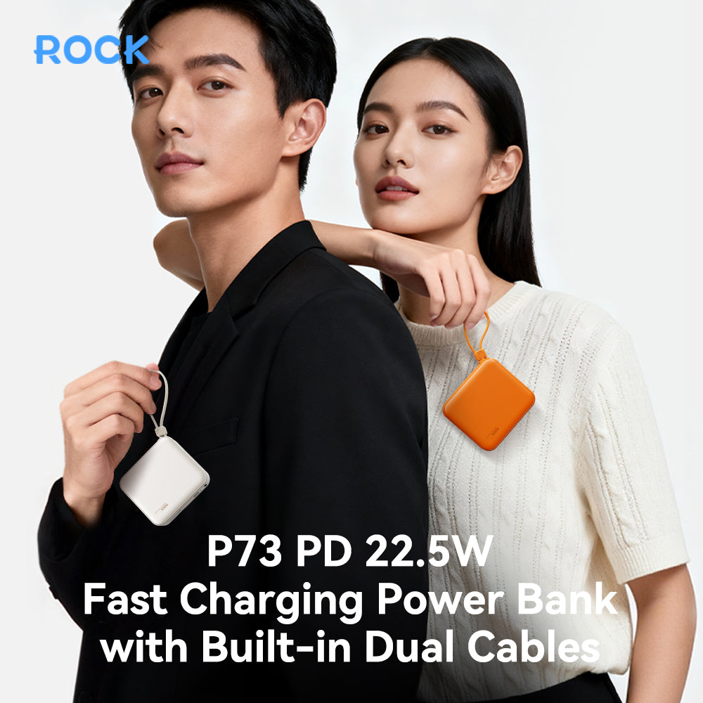 3C Certified P73 PD 22.5W Fast Charging Power Bank with Built-in Dual Cables (10000mAh)