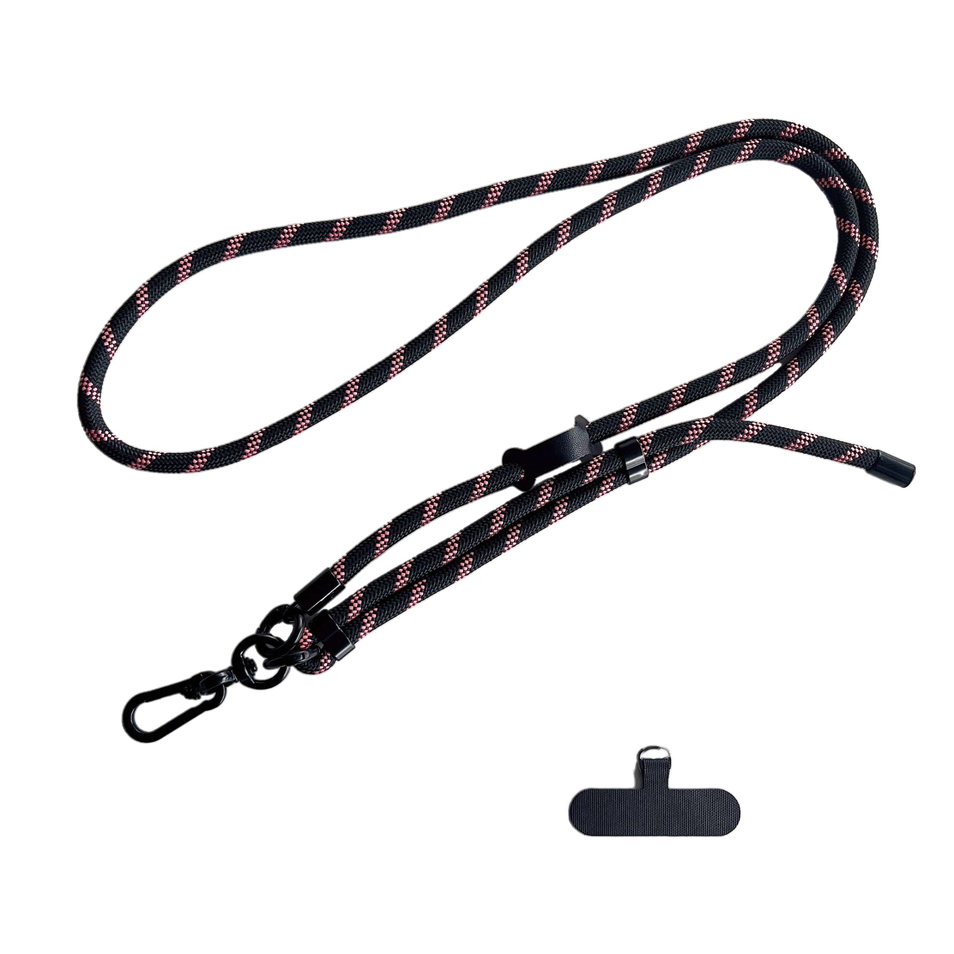 Adjustable Neck & Shoulder Strap (Black and Pink Stripes)