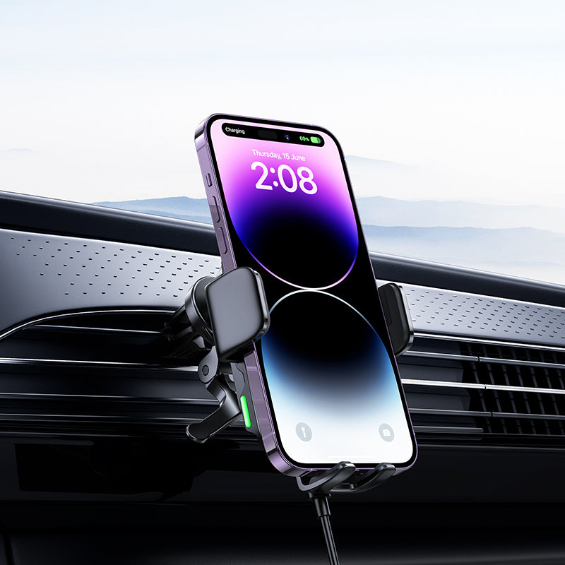 Wireless Charging Car Mount w/ Auto Clamping - SKmobile Canada