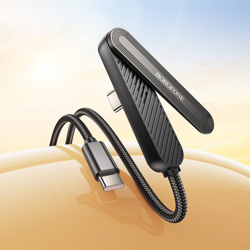 Braided USB-C to USB-C Fast Charging Cable with Foldable Kickstand (1m)