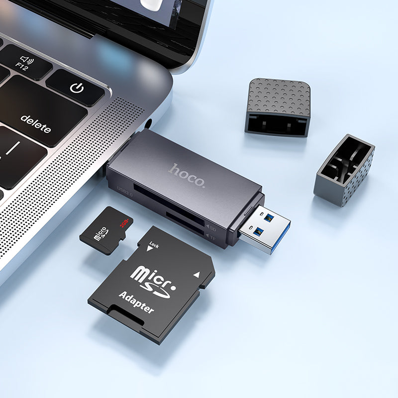 Memory Card Reader with USB-A + USB-C Connector