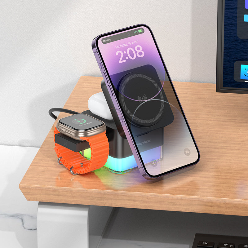 Square 3-in-1 Folding Magnetic Wireless Fast Charger