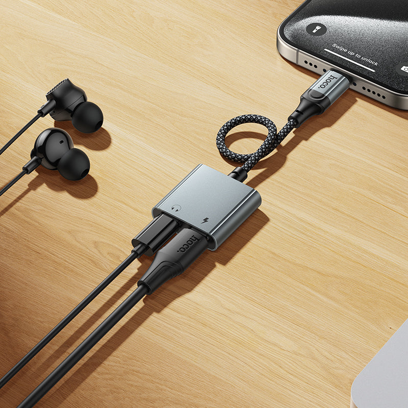 2-in-1 Type-C to Dual Type-C Audio Adapter with 10W Charging