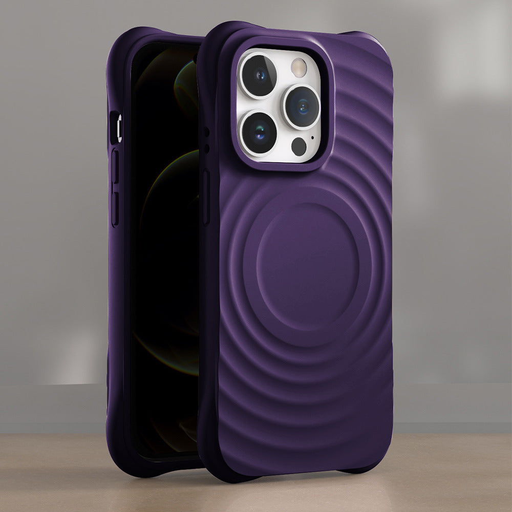 3D Wave Ripple Liquid Silicone Magnetic Protective iPhone Case