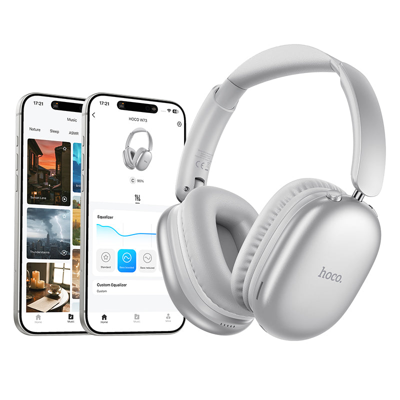 Wireless Over-Ear Bluetooth Headphones with Custom App Control and Extended Battery