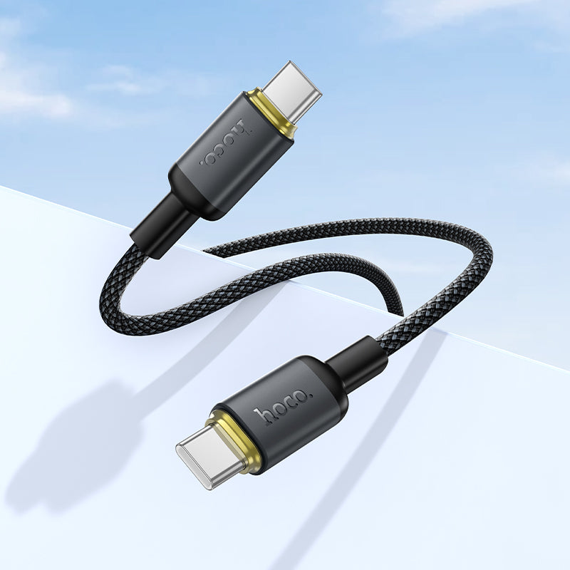 60W USB-C to USB-C Braided Fast Charging Cable - 1m High-Speed Data Cord