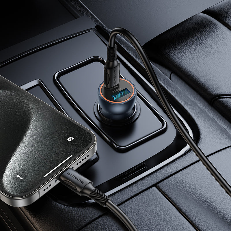 Dual-Port 30W PD & QC3.0 Aluminum Alloy Car Charger