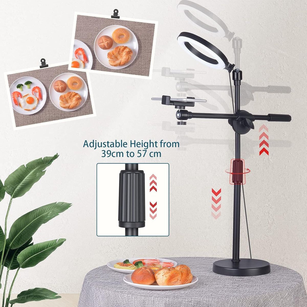 Live Stream Phone Holder with Tripod Stand and 6-inch Ring Light - SKmobile Canada
