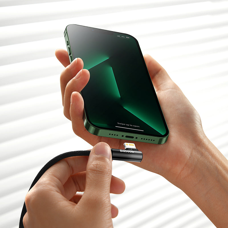 Baseus L-Shaped Braided USB-C to Lightning Data and Charge (2m) - SKmobile Canada