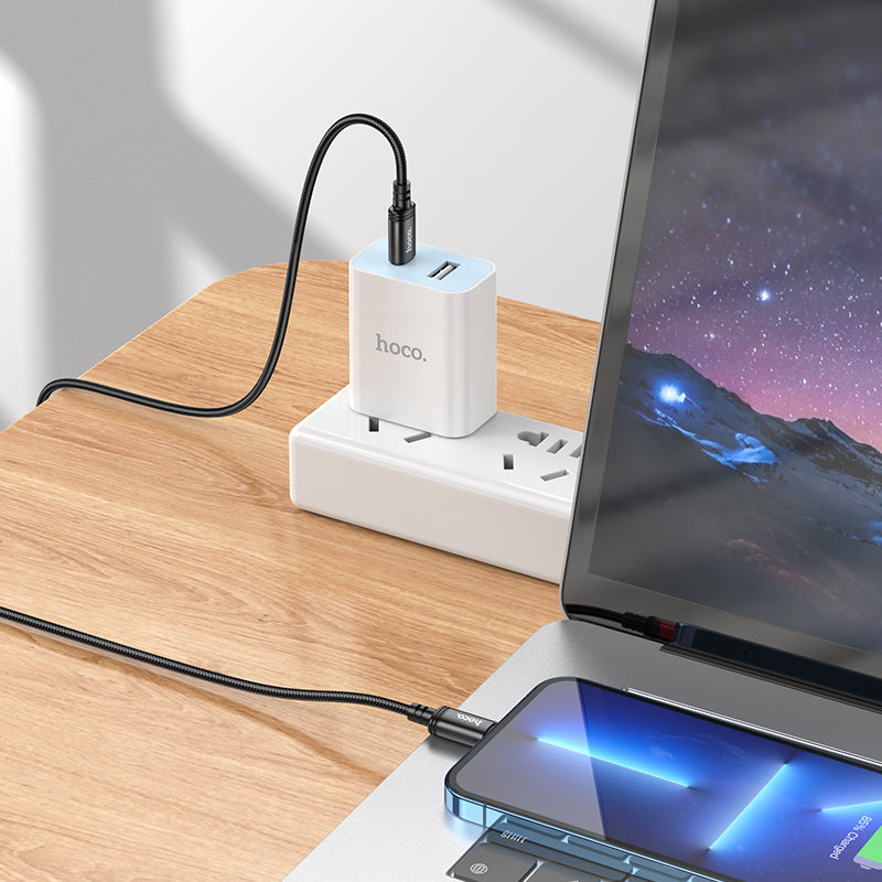 Hoco Braided USB-C to Lightning Data and Charge Cable (3m) - SKmobile Canada