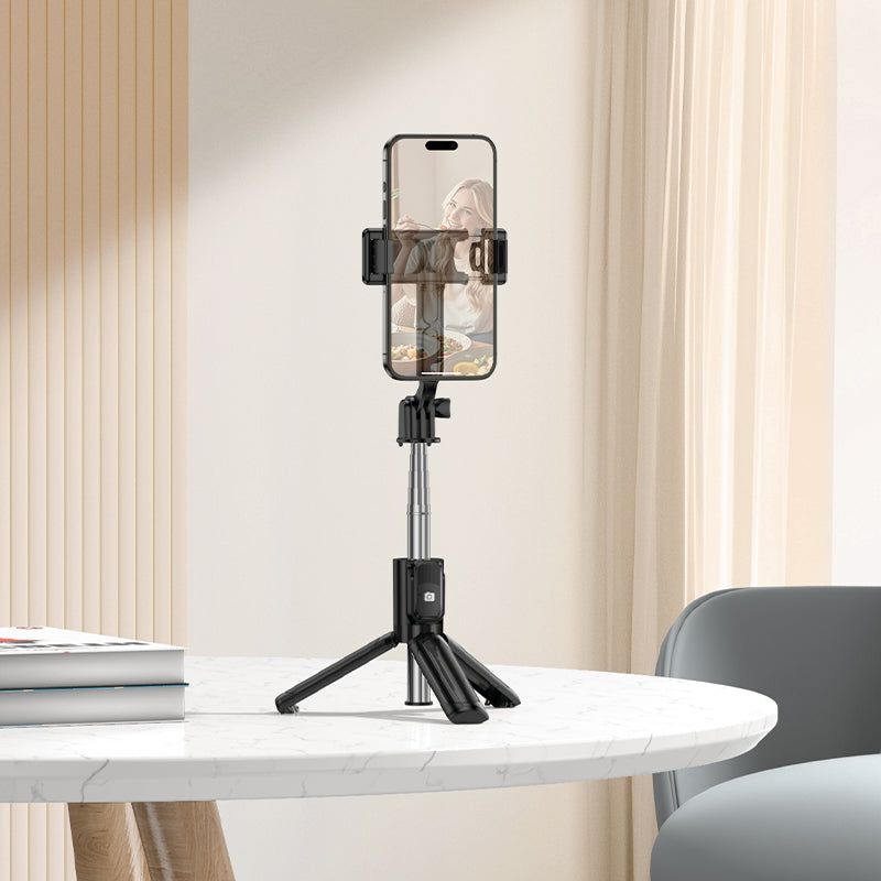 Ultra-Compact Bluetooth Selfie Stick and Foldable Travel Tripod (62cm)