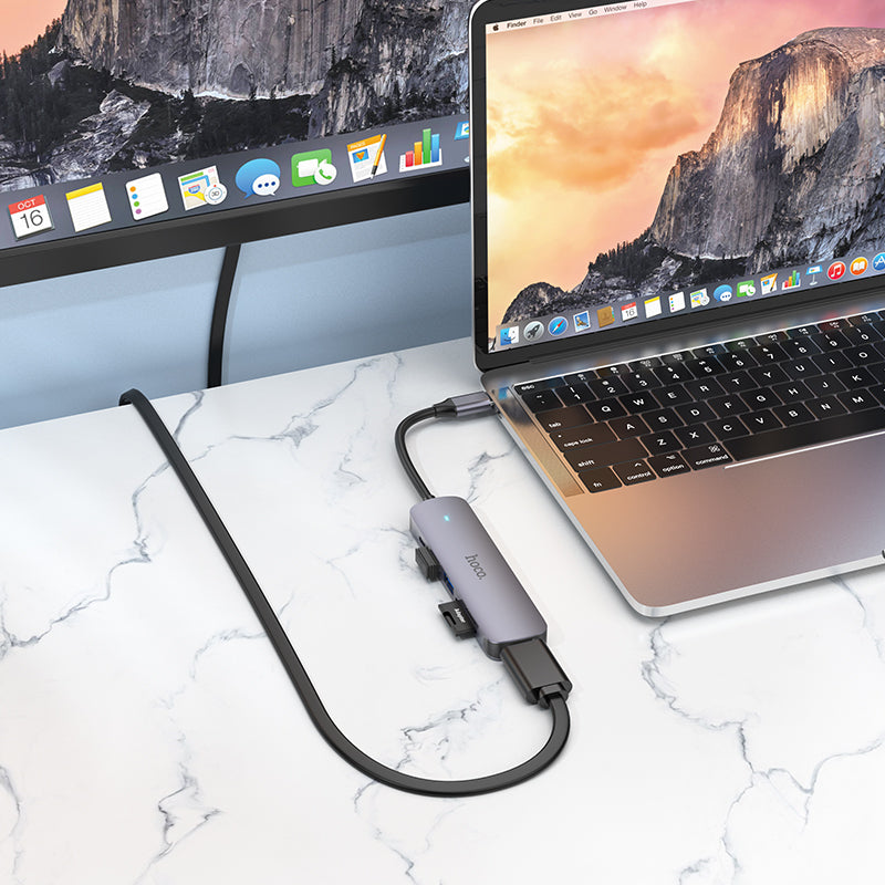 6 in 1 USB-C HUB (HDMI+USB3.0+USB2.0+SD+TF+PD)