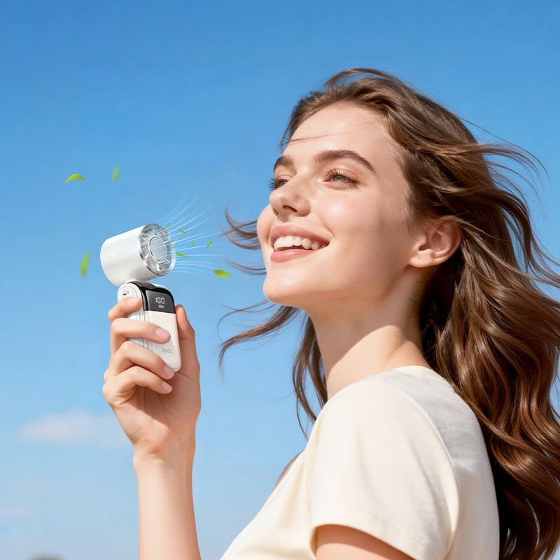 Ultra-Portable Foldable Mini Handheld Fan with Smart LED Digital Display