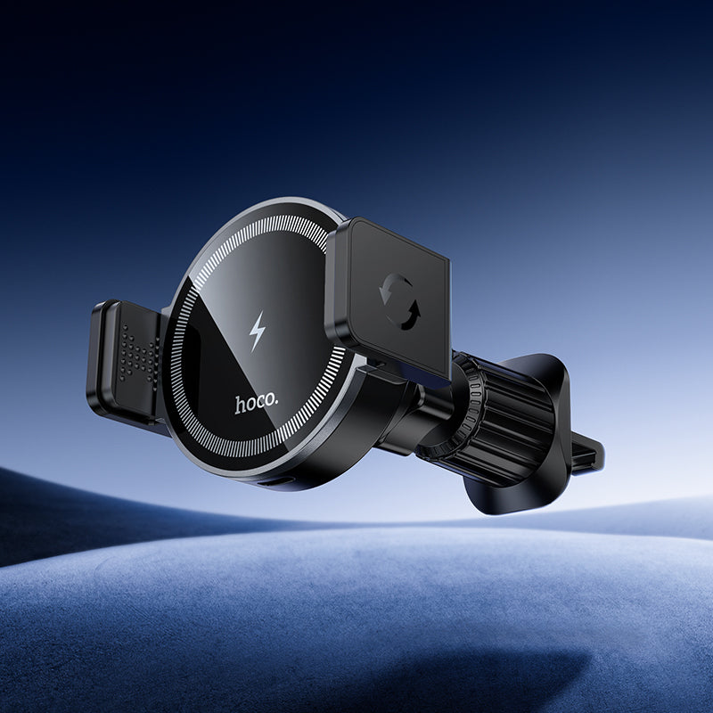 Power Electric MagSafe Wireless Charging Car Holder with Optional Clamp