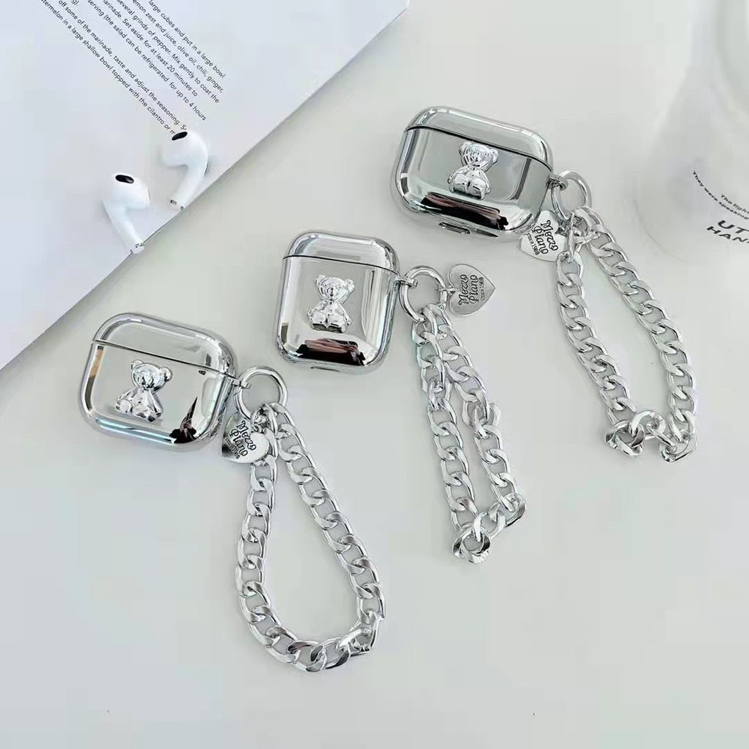Chrome Chain Bear AirPods Case