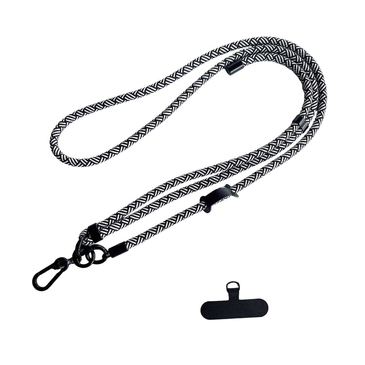 Adjustable Neck & Shoulder Strap (Black White Thread)