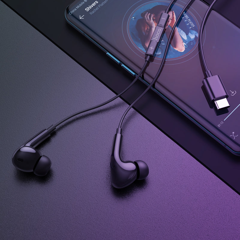 Hoco USB-C Wired Volume Controlled Soft Buds Digital Earphones with Mic