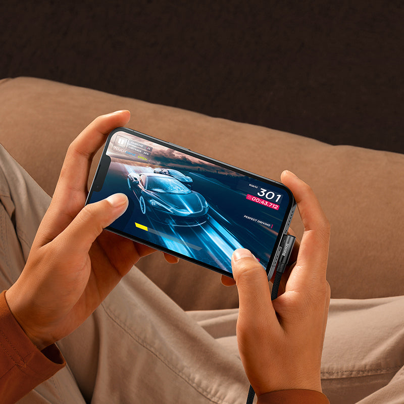 Baseus L-Shaped Braided USB-C to Lightning Data and Charge (2m) - SKmobile Canada