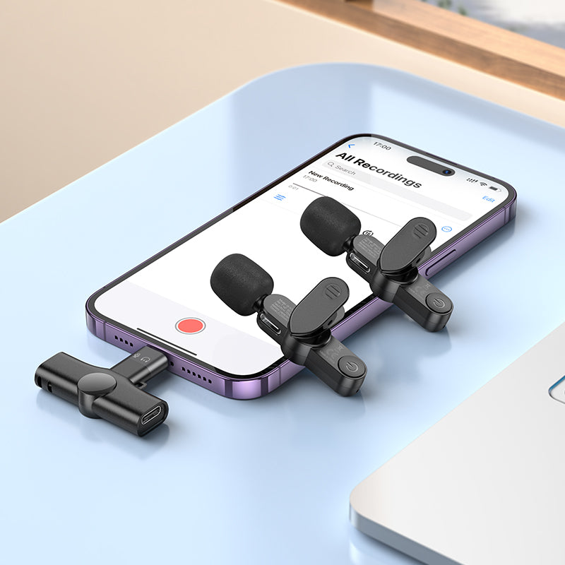 Trophy Lavalier Wireless Digital Dual Microphone (Lightning & USB-C) - SKmobile Canada