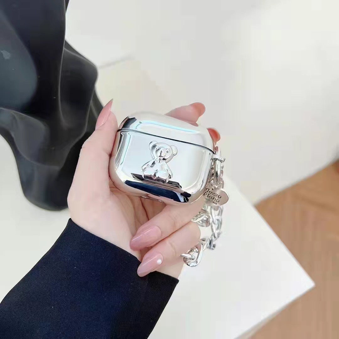 Chrome Chain Bear AirPods Case