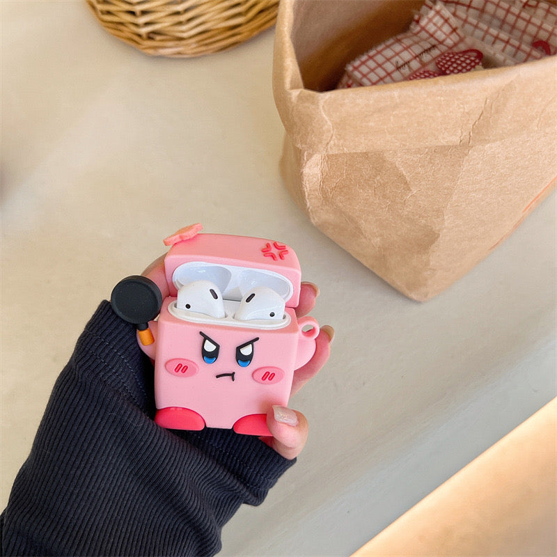 Angry Pink Kirby AirPods Case