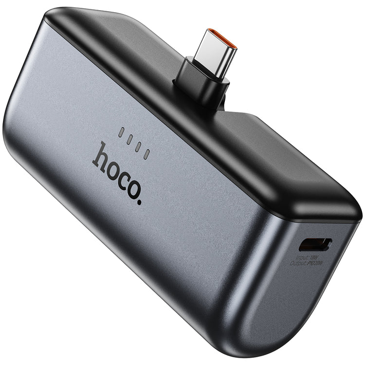 Ultra-Compact 20W Fast Charging Mini Pocket Power Bank with Foldable USB-C Connector (5000mAh)