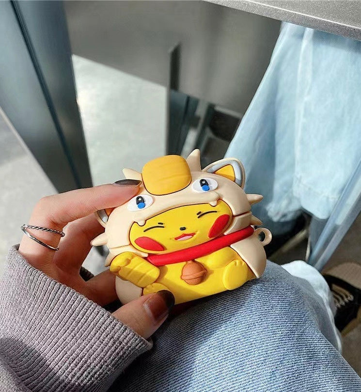 Beige Hat Cartoon AirPods Case