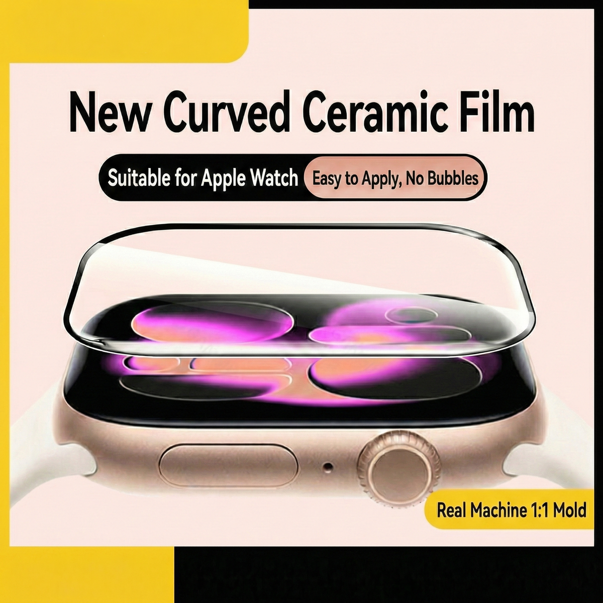 Edge-to-Edge 3D Curved Flexible Ceramic Screen Protector for Apple Watch