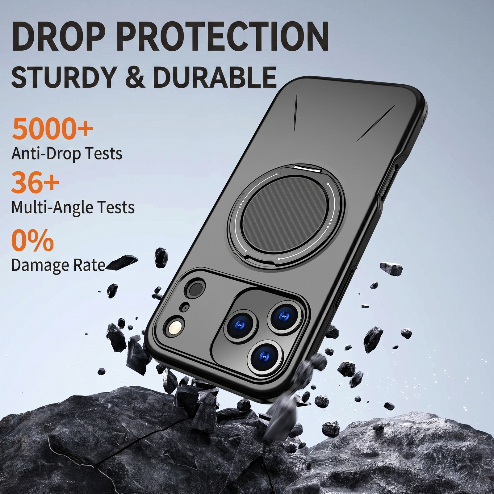 Magnetic 360° Rotating Ring Kickstand Case with Heavy Duty Protection