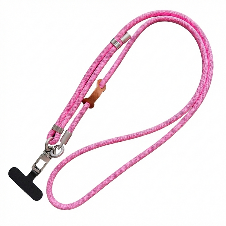 Vibrant Pink Braided Adjustable Crossbody Phone Lanyard & Neck Strap