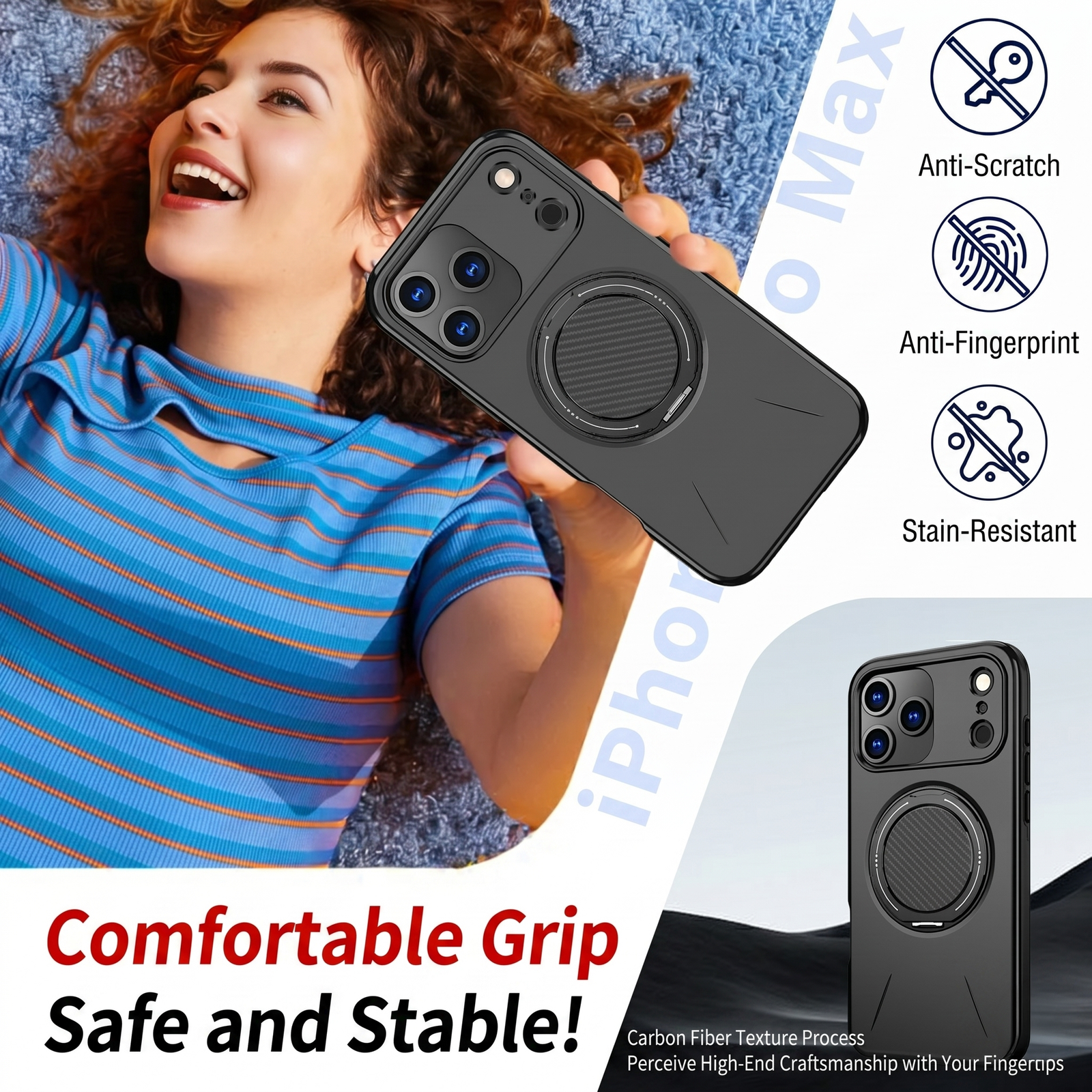 Magnetic 360° Rotating Ring Kickstand Case with Heavy Duty Protection