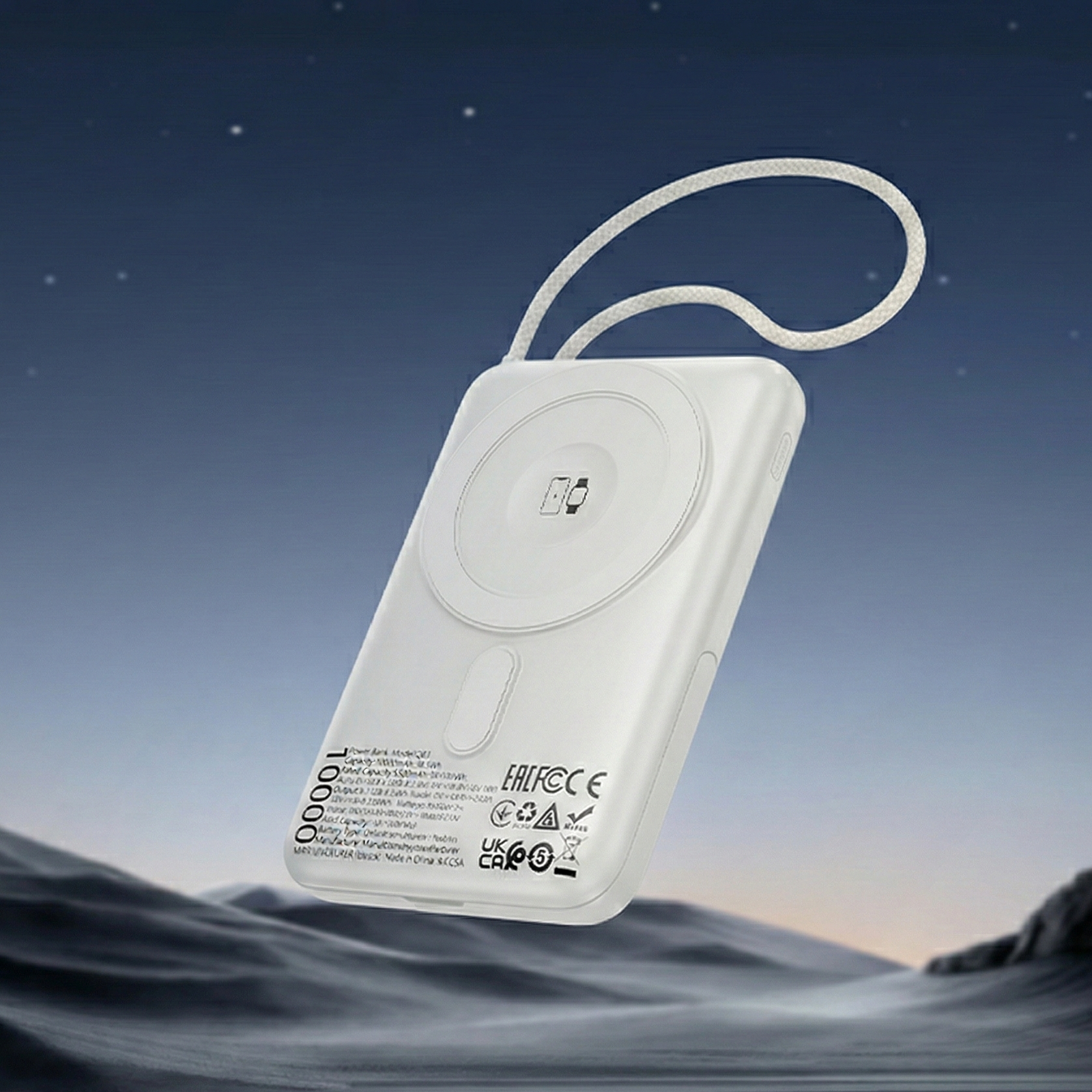 MagSafe Wireless Power Bank with Built-in Cable and Stand (10000mAh)