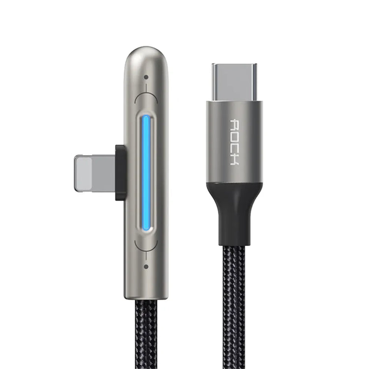 Rock Braided USB-C to Lighting Charge and Data (2m) - SKmobile Canada