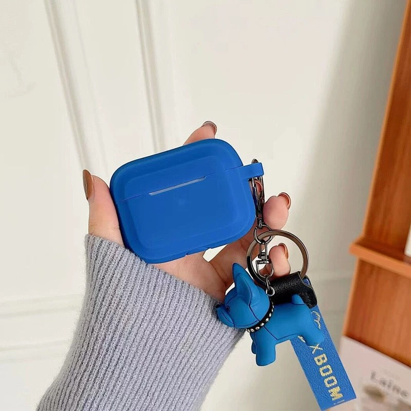 Blue Dog Charm AirPods Case