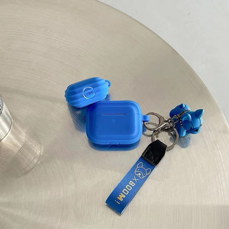 Blue Dog Charm AirPods Case