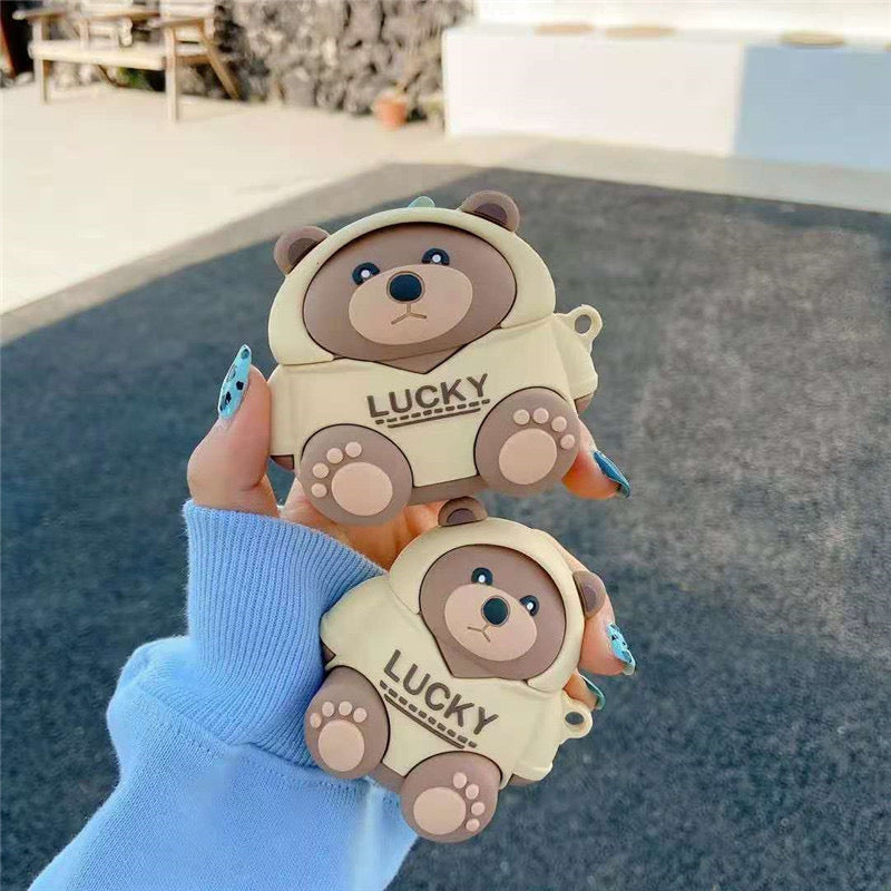 Lucky Hoodie Bear AirPods Case