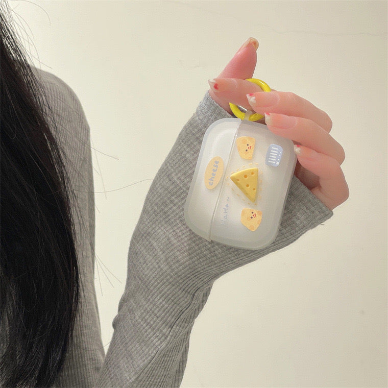 3D Cute Cheese AirPods Case