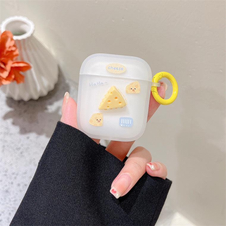 3D Cute Cheese AirPods Case