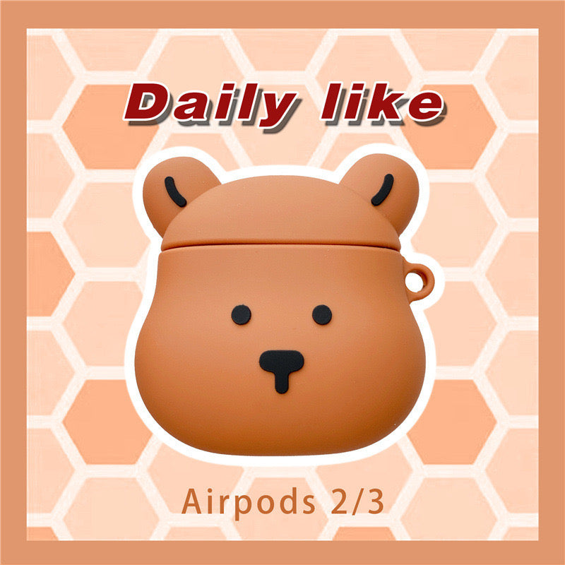 Brown Little Bear AirPods Case