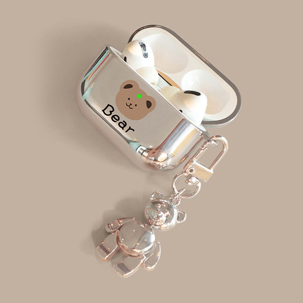 Chrome 3D Bear AirPods Case